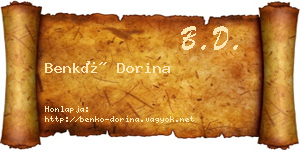 Benkő Dorina névjegykártya