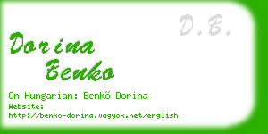 dorina benko business card